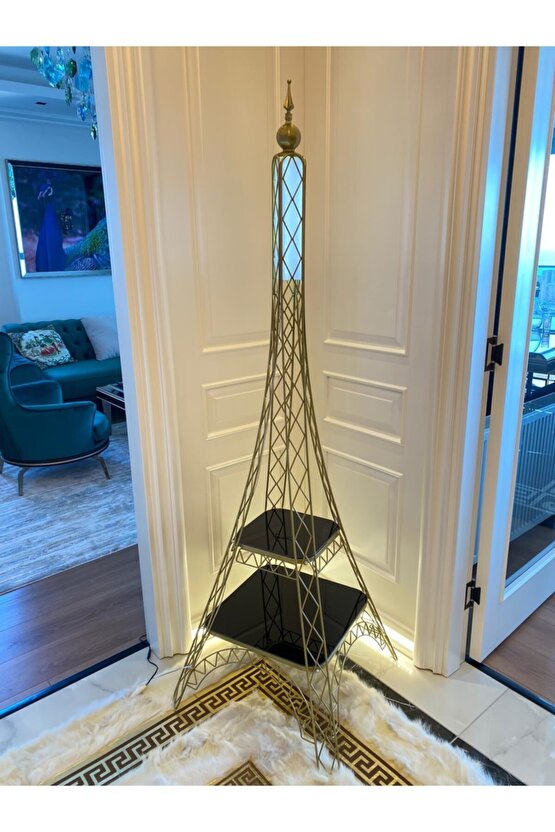 Eiffel Kulesi Gold 180 Cm Statik Boya Paslanmaz Kararmaz Metal