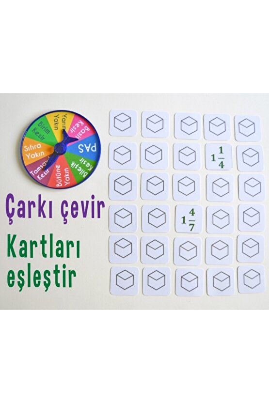 Kesirleri Tanıma Çark Oyunu - Matematik Işlem Eğlenceli Eğitim Akıl Zeka Mantık Strateji Oyun