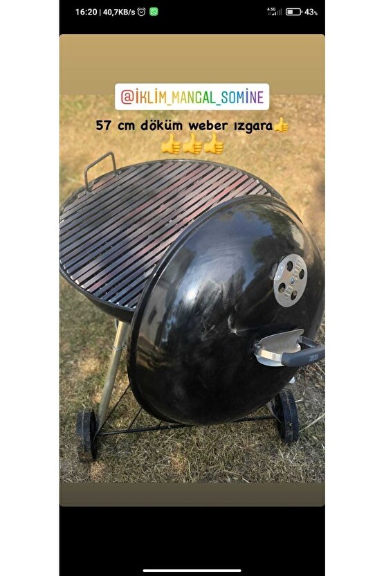 34,5 Cm Yuvarlak Daire Döküm Küre Mangal Izgarası Blooma,weber,grillstar,robust Mangallarına Uygun