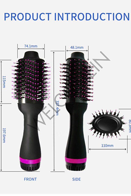 Mix 1200W  Saç Şekillendirici Ve Saç Düzleştirici Fön Tarağı Islak Ve Kuru Saç Elite Pro Model 3ü 1