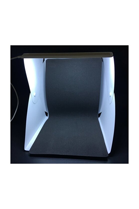 Portatif Işıklı Ürün Fotograf Çekim Çadırı 22.6*23*24cm 2 Fonlu Siyah-beyaz
