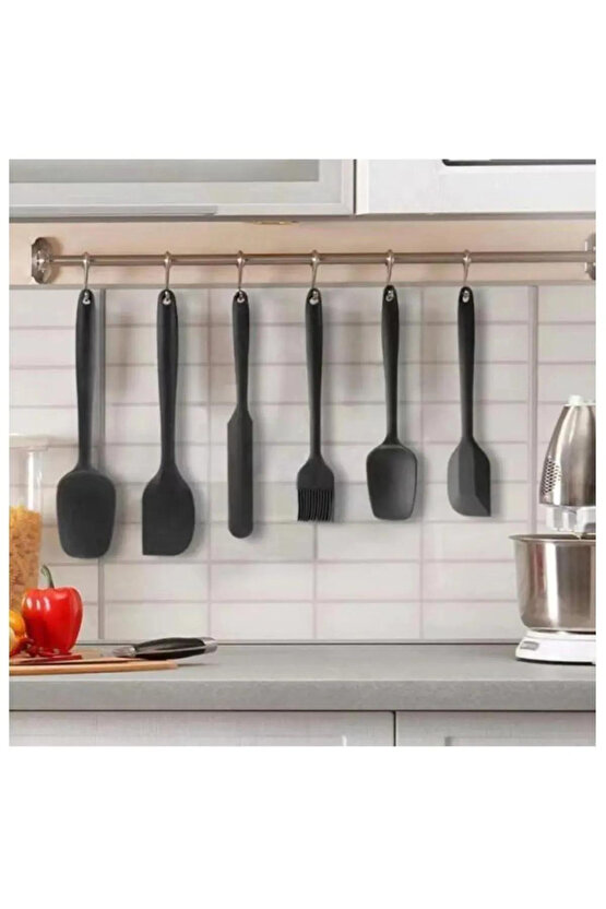 6 Adet Isıya Dayanıklı Yanmaz Yapışmaz Silikon Spatula Seti 6lı Silikon Spatula Seti Bpa Free