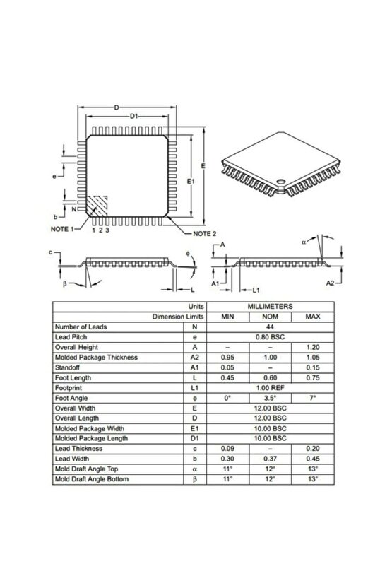 Pıc18f4685 Ipt Smd Tqfp-44 8-bit 40mhz Mikrodenetleyici