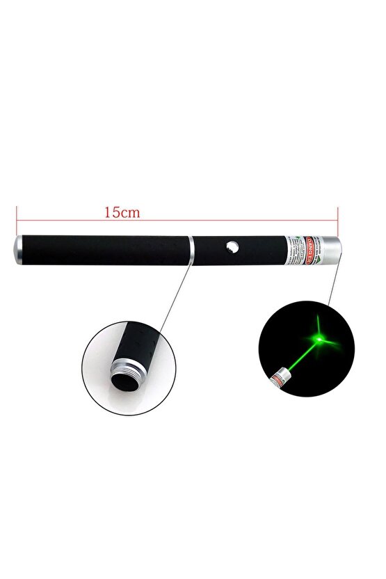 ŞARJLI 5 BAŞLIKLI YEŞİL LAZER 100mW 532nm 8KM MENZİL GREEN LASER POİNTER