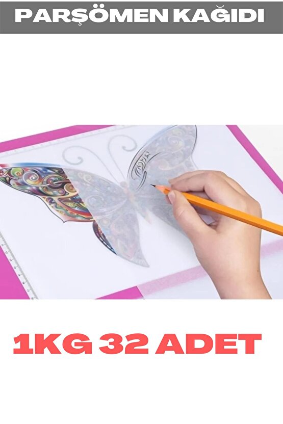 1kg 32 Adet (32 Adet) Yağlı Kağıt Parşömenmilaj Kağıdı 100x70 Cm 45 Gr