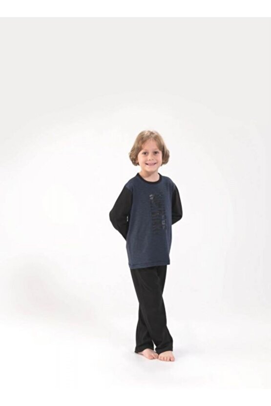 Erkek Çocuk Lacivert Pijama Takımı 7768
