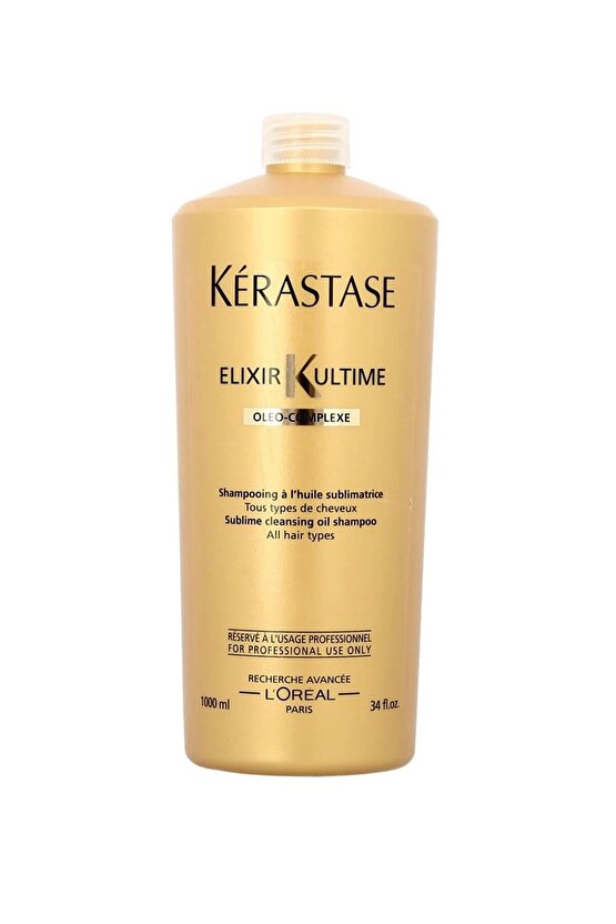 Tüm Saç Tipleri için Nemlendirici ve Onarıcı Şampuan 1000 ml - Elixir K Ultime 3474630478343
