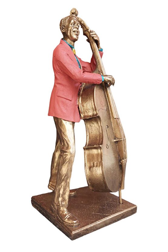 Cazz Serisi Cello Çalan Adam Masa Üstü Biblo Heykel