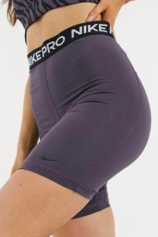Pro 365 Shorts Tights Yüksek Belli Biker Tayt Şort Mor