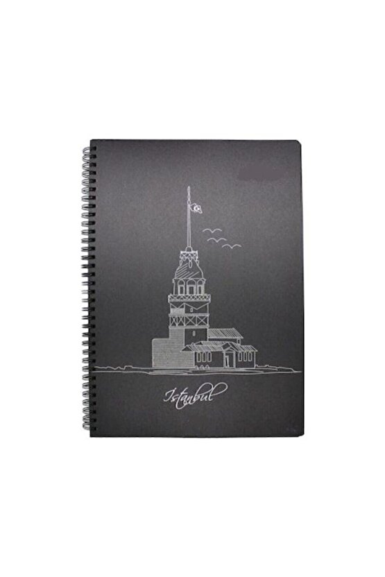 Mcolor 50 Yaprak Spiralli Siyah Defter