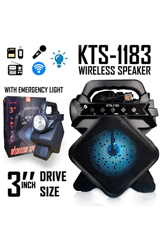 Fenerli Led Işıklı Bluetooth Hoparlör Fmusbsd Kart Girişli Kablosuz Speaker