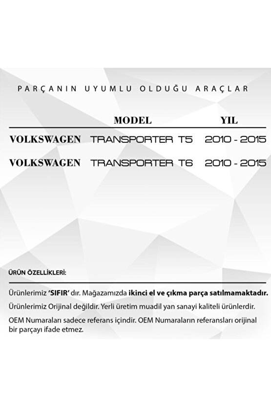 Volkswagen Transporter T5, T6 Için Iç Kapı Tutamak Kapağı