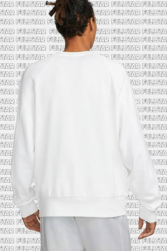 Air French Terry Crew Sweatshirt Loose Fit Bol Kesim Beyaz Sweatshirt Beyaz