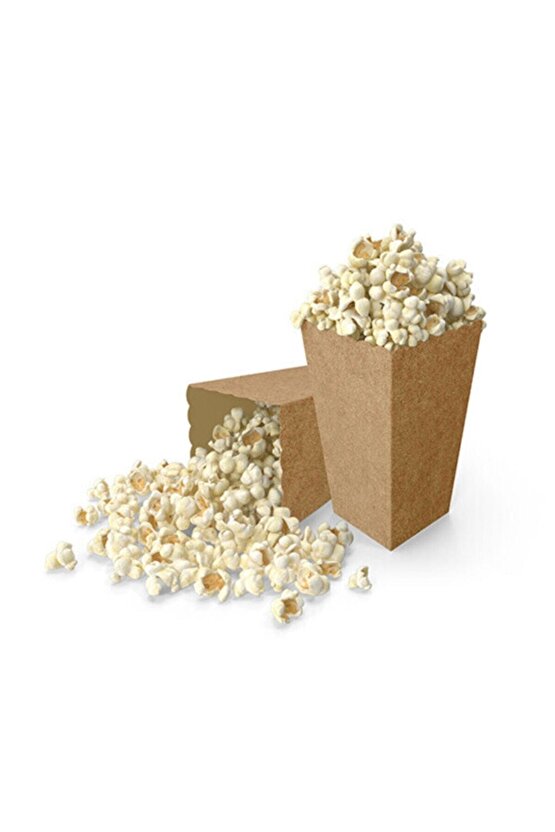 Kraft Karton Popcorn Mısır Cips Kutusu 8 Adet