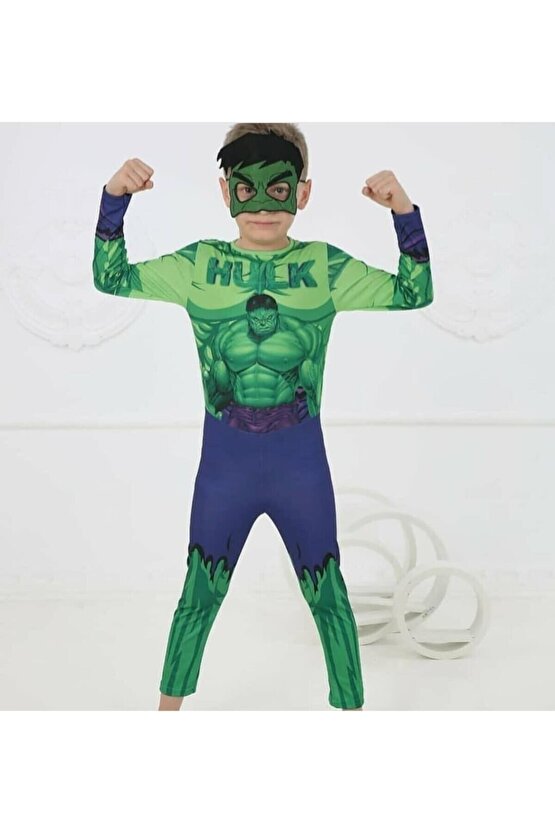 Erkek Çocuk Yeşil Hulk Kostüm