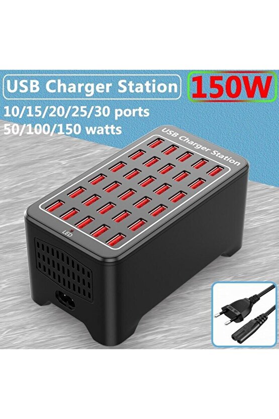 150w 30-port Usb Charger Statıon 30 Port Usb Şarj Istasyonu Çoklu Şarj Aleti