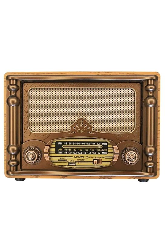 Büyük Boy Nostaljik Radyo Bluetooth Sd Kart Usb Girişli Kablosuz Hoparlör