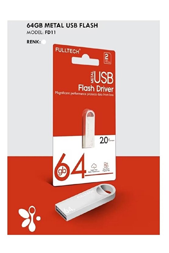 Metal 64gb Usb Flash Bellek Usb 2.0 Flash Drive