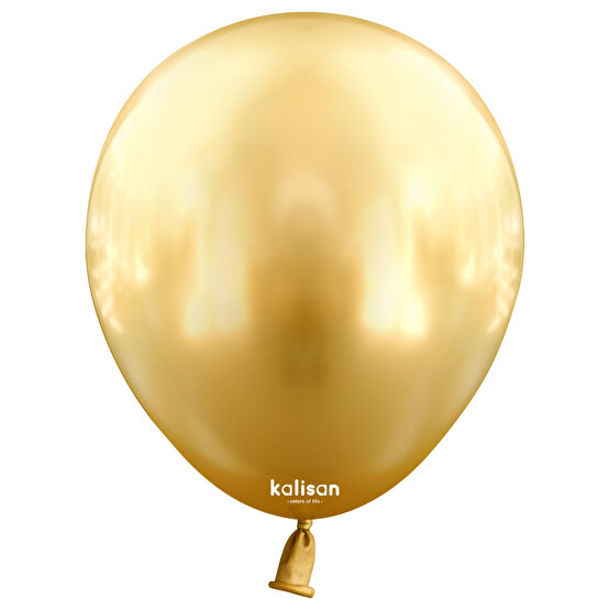 5 Inç MİNİK KROM Balon 12,5 Cm Çap 10 Adet GOLD RENK