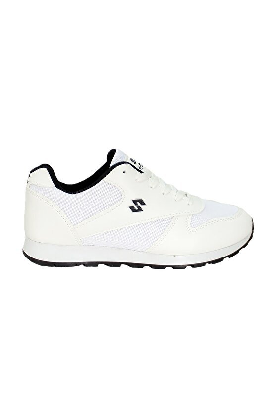Erkek Beyaz Bağcıklı Koşu Yürüyüş Spor Ayakkabısı