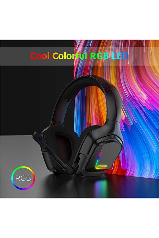 K20 Rgb Oyuncu Kulaklığı 3.5mm Işıklı Mikrofonlu Xbox Ps Pc Ios Android