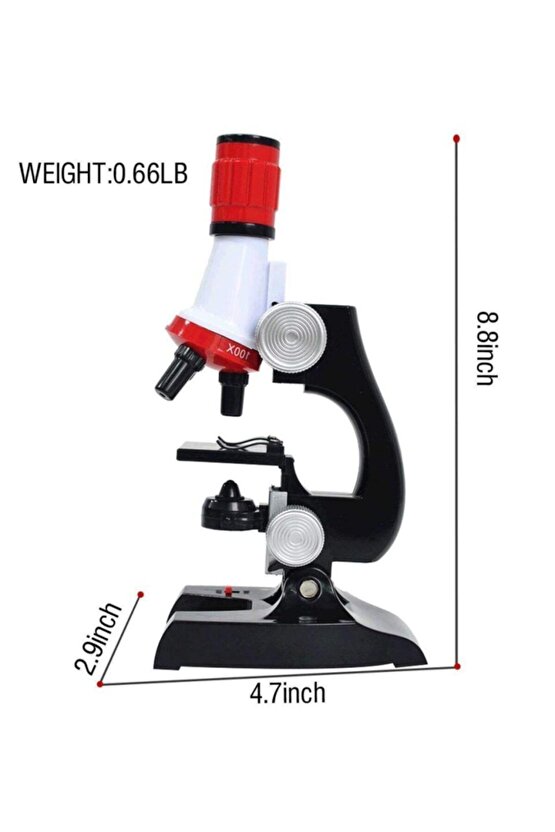 Science Kits For Kids Microscope Beginner Microscope Kit Led 100x, 400x, And 1200x