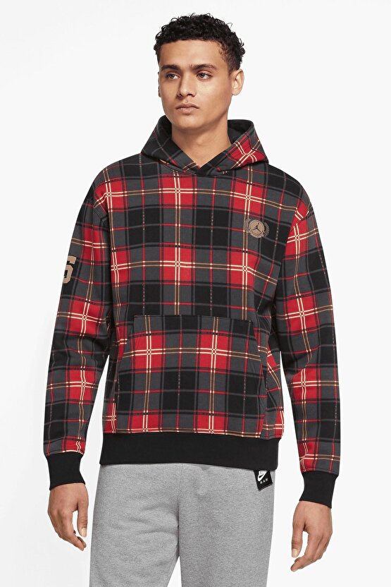 Jordan Essential Holiday Unisex Black Hoodie Kapüşonlu Şardonlu Sweatshirt