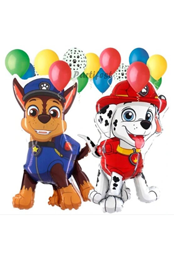 Paw Patrol Balon Seti Paw Petrol Yaş Balon Seti Paw Patrol Doğum Günü Set Paw Patrol Marshlall Chase