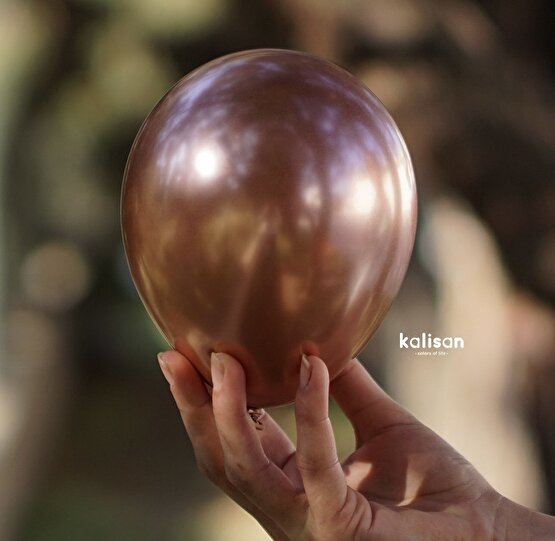 5 Inç MİNİK KROM Balon 12,5 Cm Çap 10 Adet ROSE GOLD