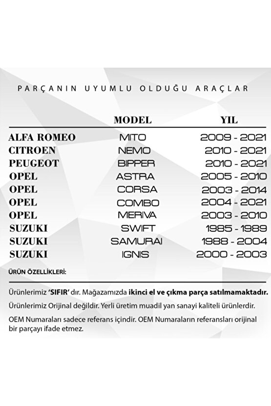 Fiat Doblo, Citroen Nemo Için Hava Filtre Lastiği - Küçük -