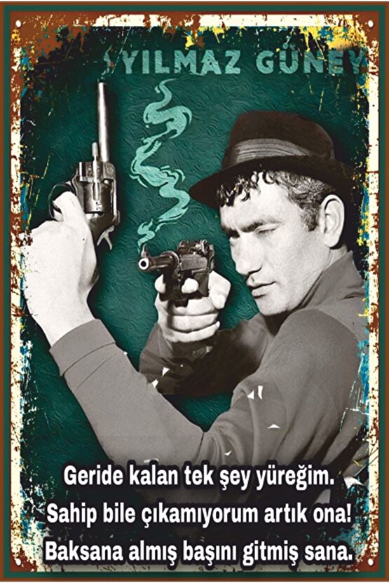 Yılmaz Güney Yeşilçam Replik Sahne Retro Ahşap Poster