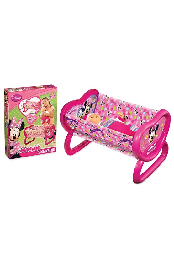 Minnie Mouse Beşik - Minnie Mause Bebek Beşiği - Ev Eşyaları Seti - Ev Oyuncakları Seti