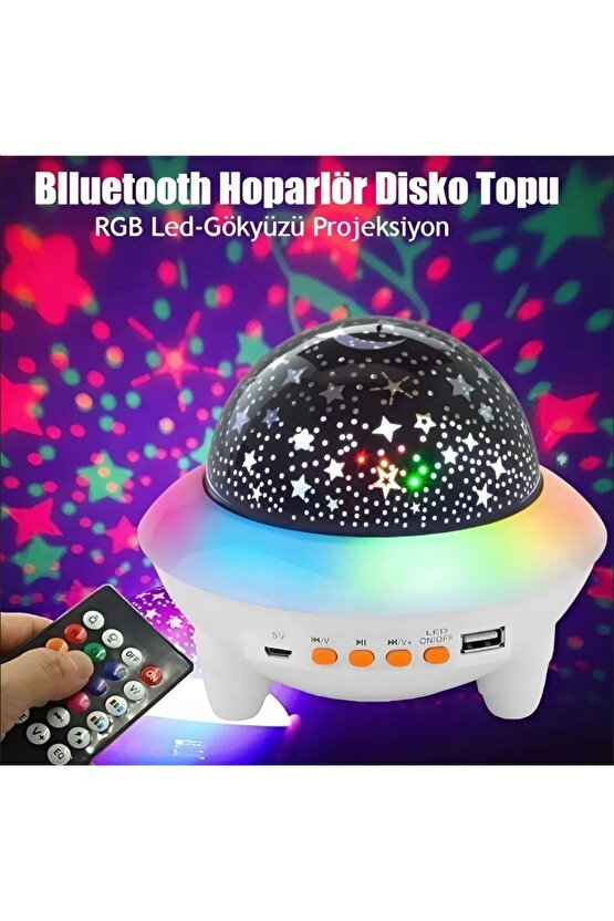 YILDIZ IŞIKLI TAVAN AYDINLATMA BLUETOOTH HOPARLÖR STARRY PROJEKTÖR MP3 MÜZİK ÇALAR DİSKO TOPU