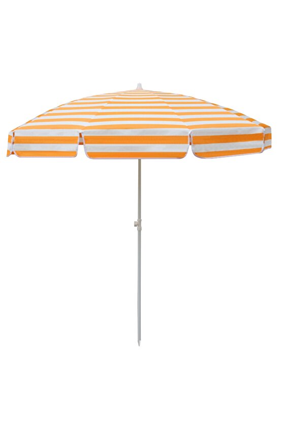 Çizgili Plaj Şemsiyesi Ve Şemsiye Kazığı + (Taşıma Çantası)