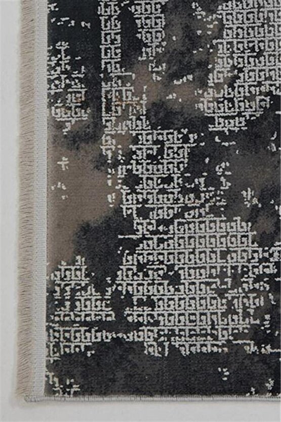 Çam Halı Naturel 1711 Siyah Taba Romans Halı Modern Eskitme Desenli Makine Halısı
