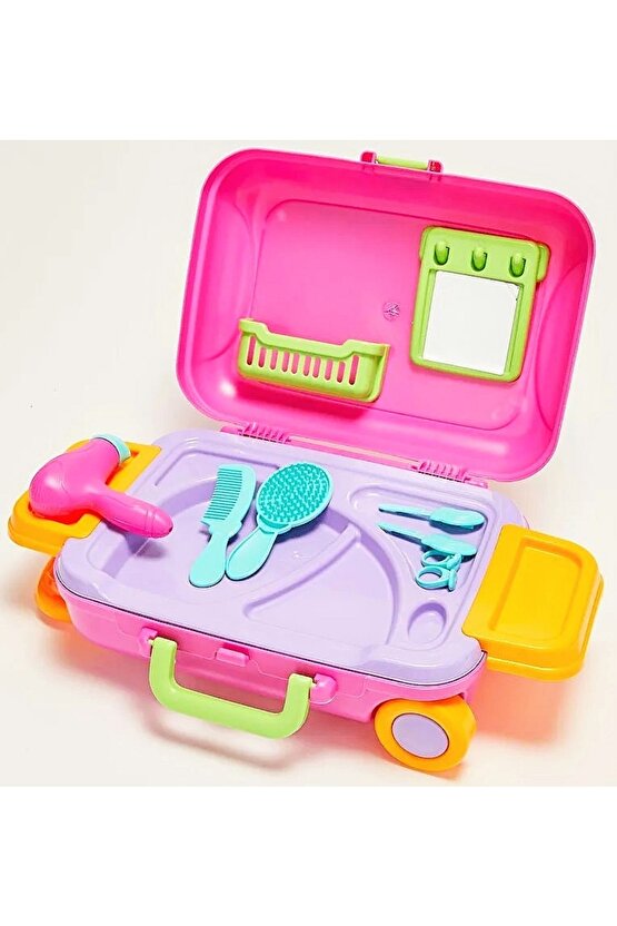 Kız Çocuk Valizli Bavullu Güzellik Seti Bavul Valiz Oyuncak Bavulum Valizim Set Dede 13