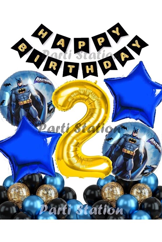 Batman 2 Yaş Balon Set Batman Yarasa Konsept Doğum Günü Parti Balon Set Batman Folyo Balon Set