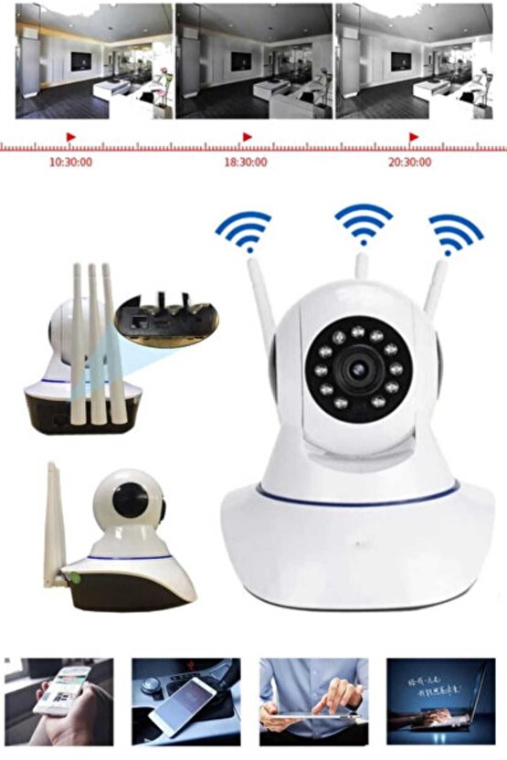 2MP WİFİ İP KAMERA GECE GÖRÜŞLÜ 1080P HD GÜVENLİK KAMERASI 360 DERECE DÖNEBİLEN