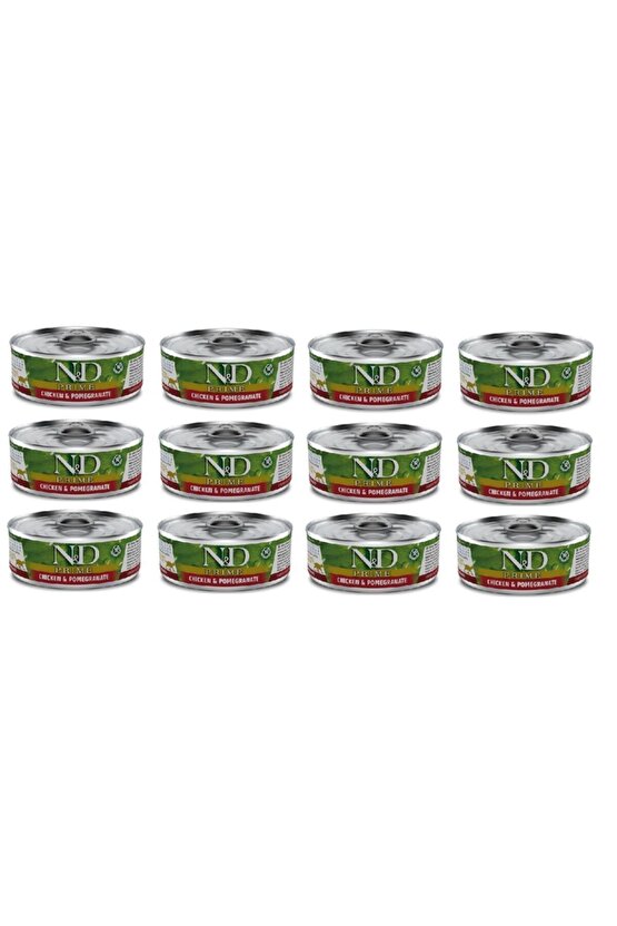 Neo Pet Market Nd Prime Tahılsız Tavuk Nar Yetişkin Kedi Yaş Mama 80 Gr X 12 Adet