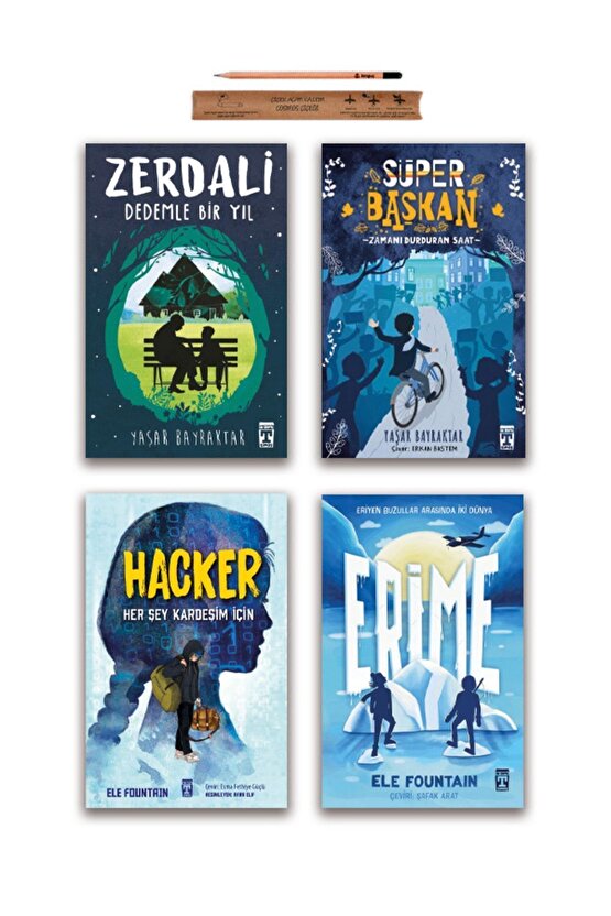 Süper Başkan - Zerdali - Hacker - Erime Set 4 Kitap