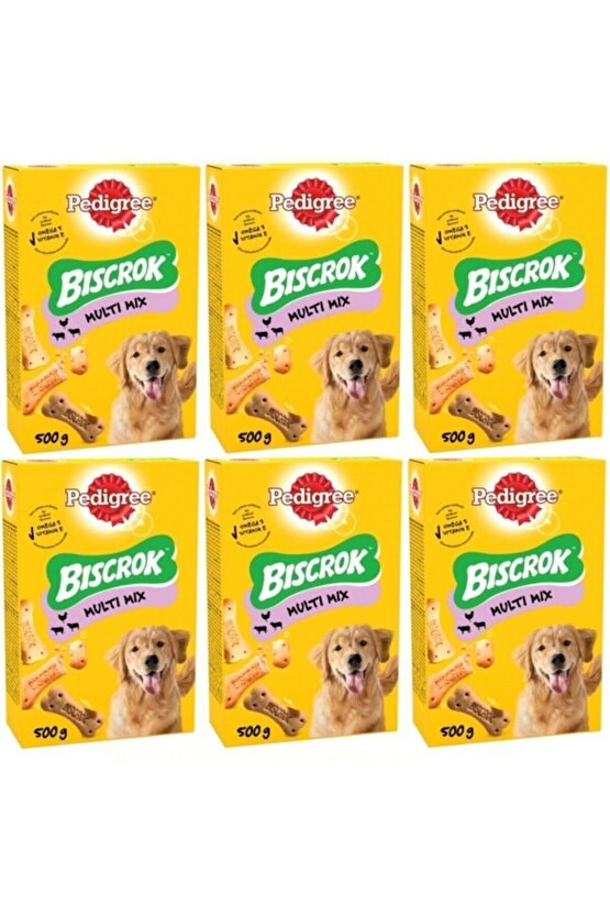 Biscrok Multi Mix Köpek Ödül Bisküvisi 500 gr X 6 Adet
