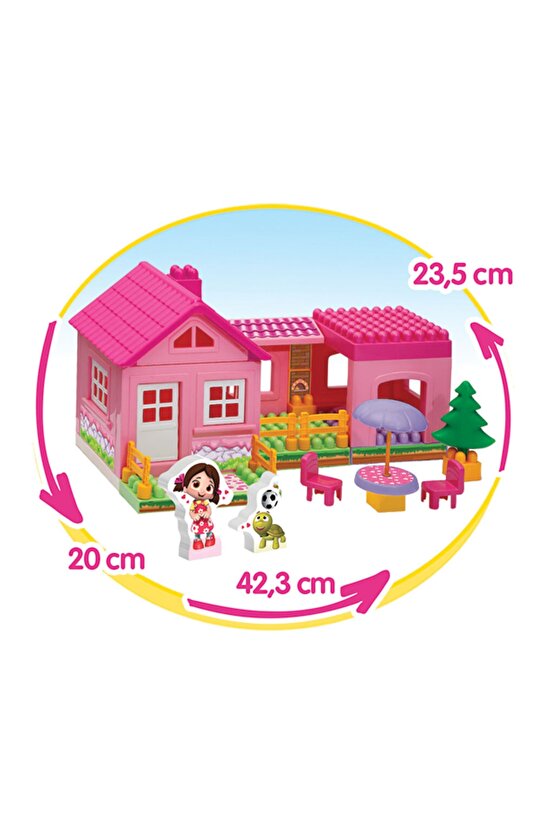 Niloya Tek Katlı Ev Bloklar - Ev Setleri - Barbie Ev Seti - Ev Oyuncakları