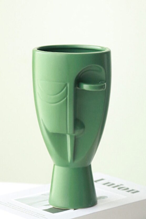 Lüx Modern Art Nordic Yeşil Yüzlü Vazo & Biblo (8)