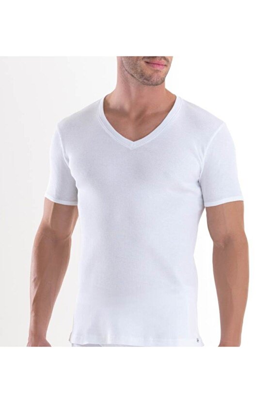 Erkek Tshirt V Yaka Tender Cotton 9239 - Beyaz