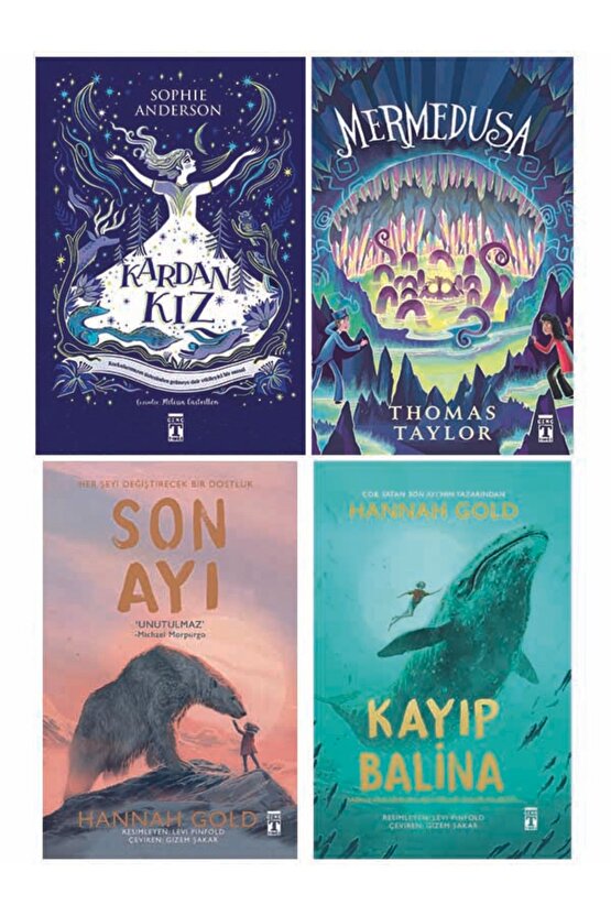 5.6.7.8. Sınıf Okuma Seti 4 Kitap Kardan Kız-Mermedusa-Son Ayı-Kayıp Balina