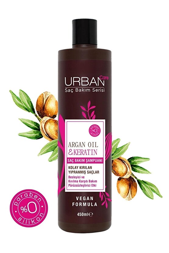 Argan Yağı Kolay Kırılan Yıpranmış Saçlara Özel Saç Bakım Şampuanı-vegan-450 Ml