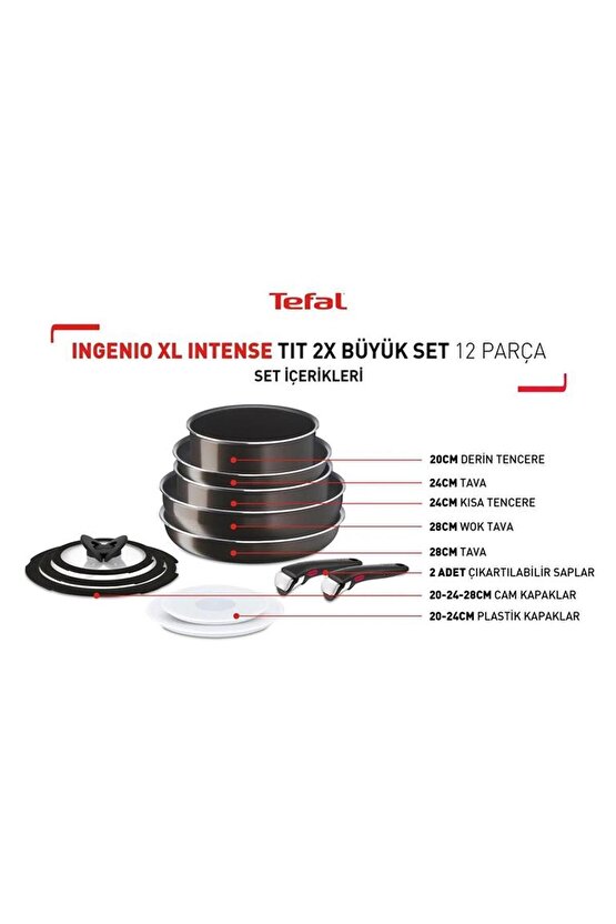 Ingenio Xl Intense Titanyum 2x Büyük Set 12 Parça