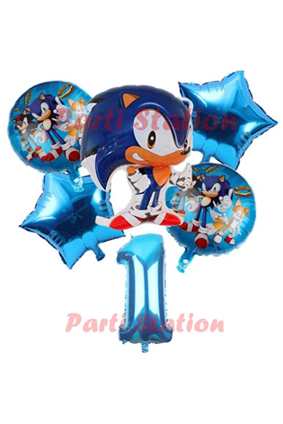 Tilki Sonic Konsept 1 Yaş Balon Set Sonic Doğum Günü Balon Set