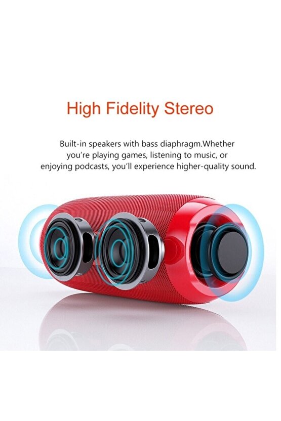 Fm Radyolu Bluetooth Hoparlör Yükses Ses Extra Bass Wireless Speaker Usbsdaux Girişli Ses Bombası