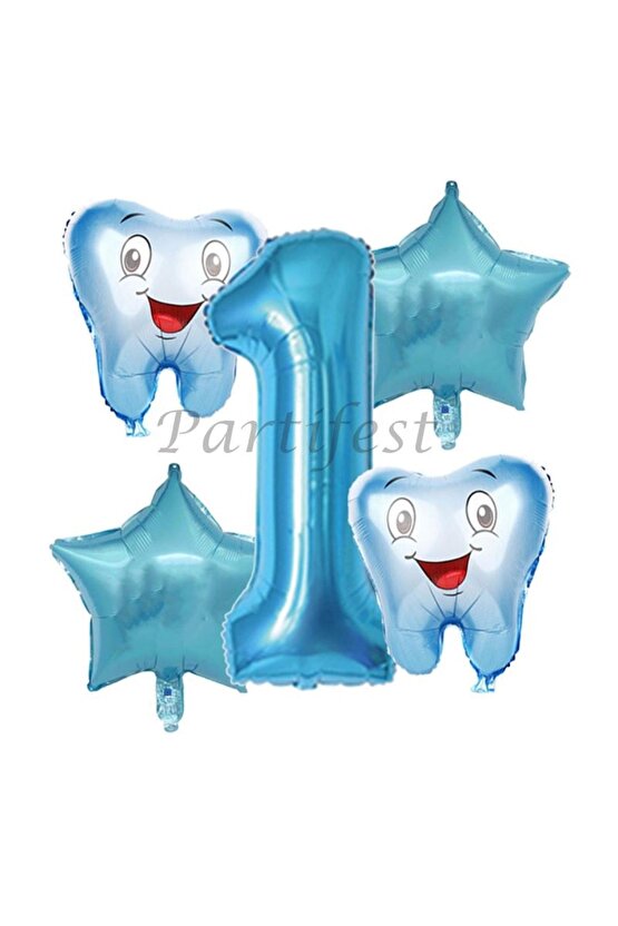 Diş Buğdayı Balon Set Ilk Dşim Folyo Balon Set Konsept Doğum Günü Set Yaş Balon